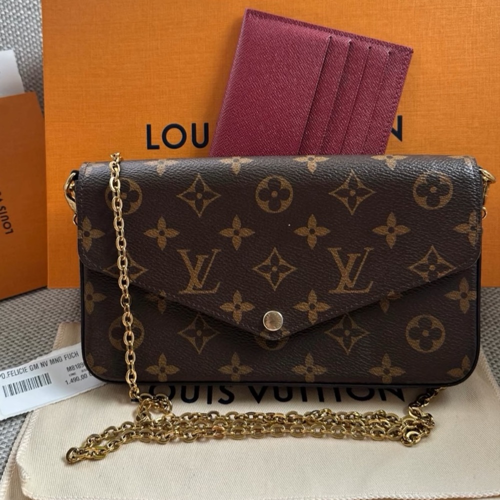 ❌ SOLD❌ Louis Vuitton Monogram Crossbody with Gold Chain